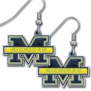 New Michigan‎ Wolverines NCAA Logo Dangle Earrings
